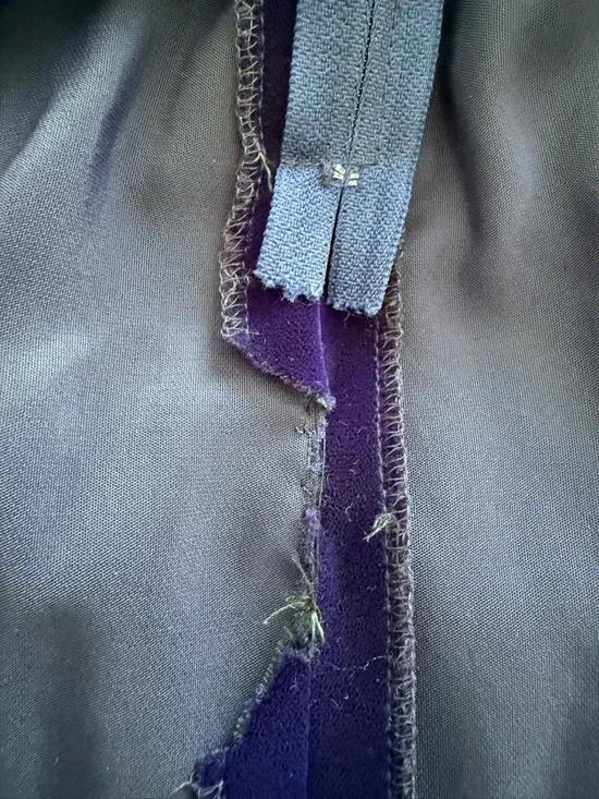 Vintage 1990 Jessica McClintock Blue Velvet Dress | Lace Bib | Tea Length - Picture 11 of 12